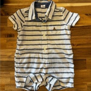 Striped baby GAP collared shortall